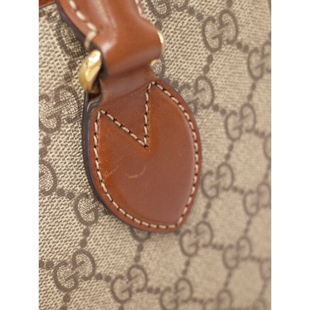 Gucci GG Supreme Monogram Moon Calfskin Zip Top 2way Tote Brown - Picture 7 of 9